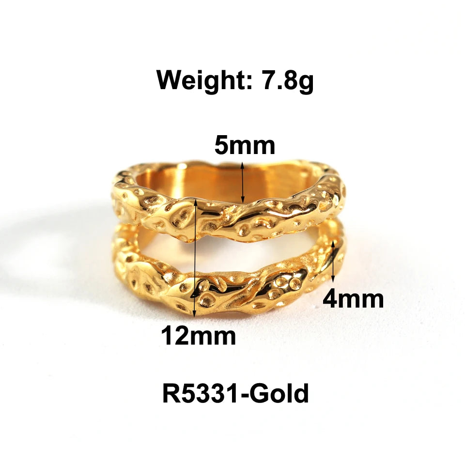 Ring for Women - 18K Gold Plated Stainless Steel with Water Drop shape