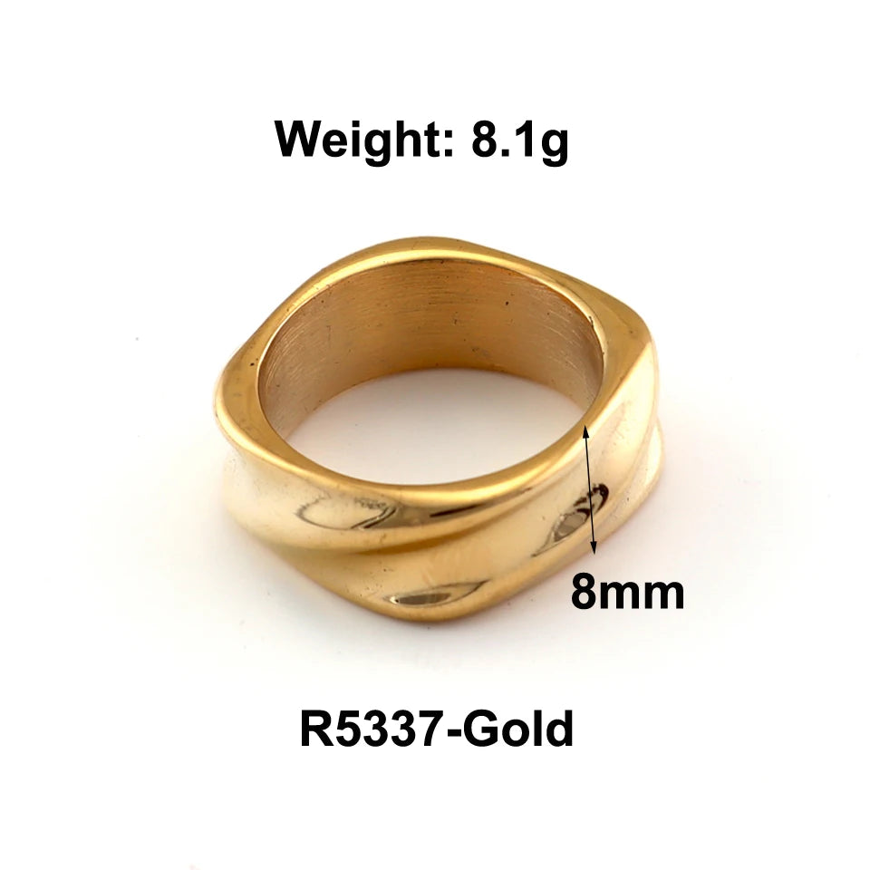 Ring for Women - 18K Gold Plated Stainless Steel with Water Drop shape