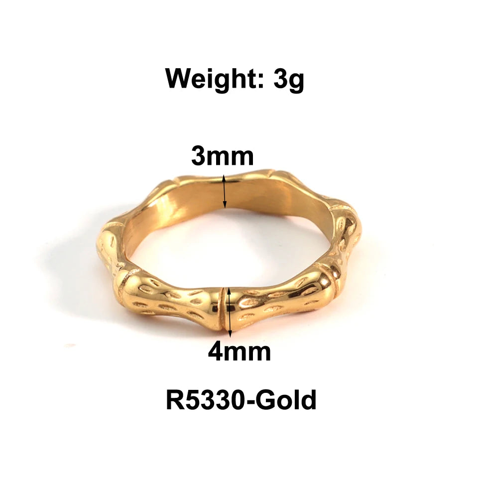 Ring for Women - 18K Gold Plated Stainless Steel with Water Drop shape