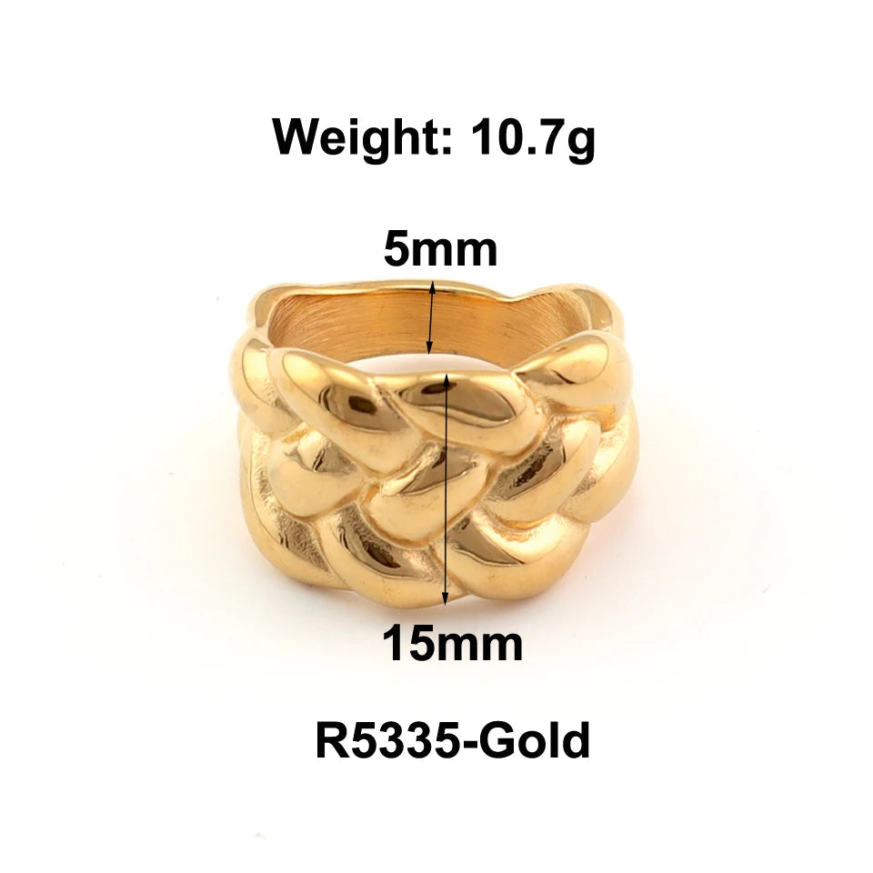 Ring for Women - 18K Gold Plated Stainless Steel with Water Drop shape