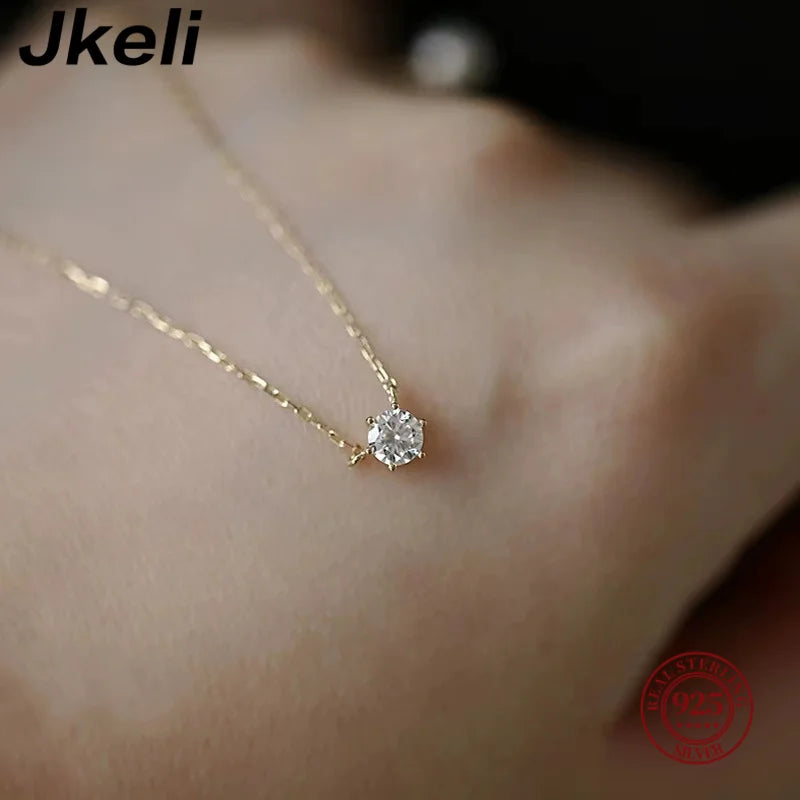 Necklace for Women - 18K Gold Plated 925 Sterling Silver with Zirconia.